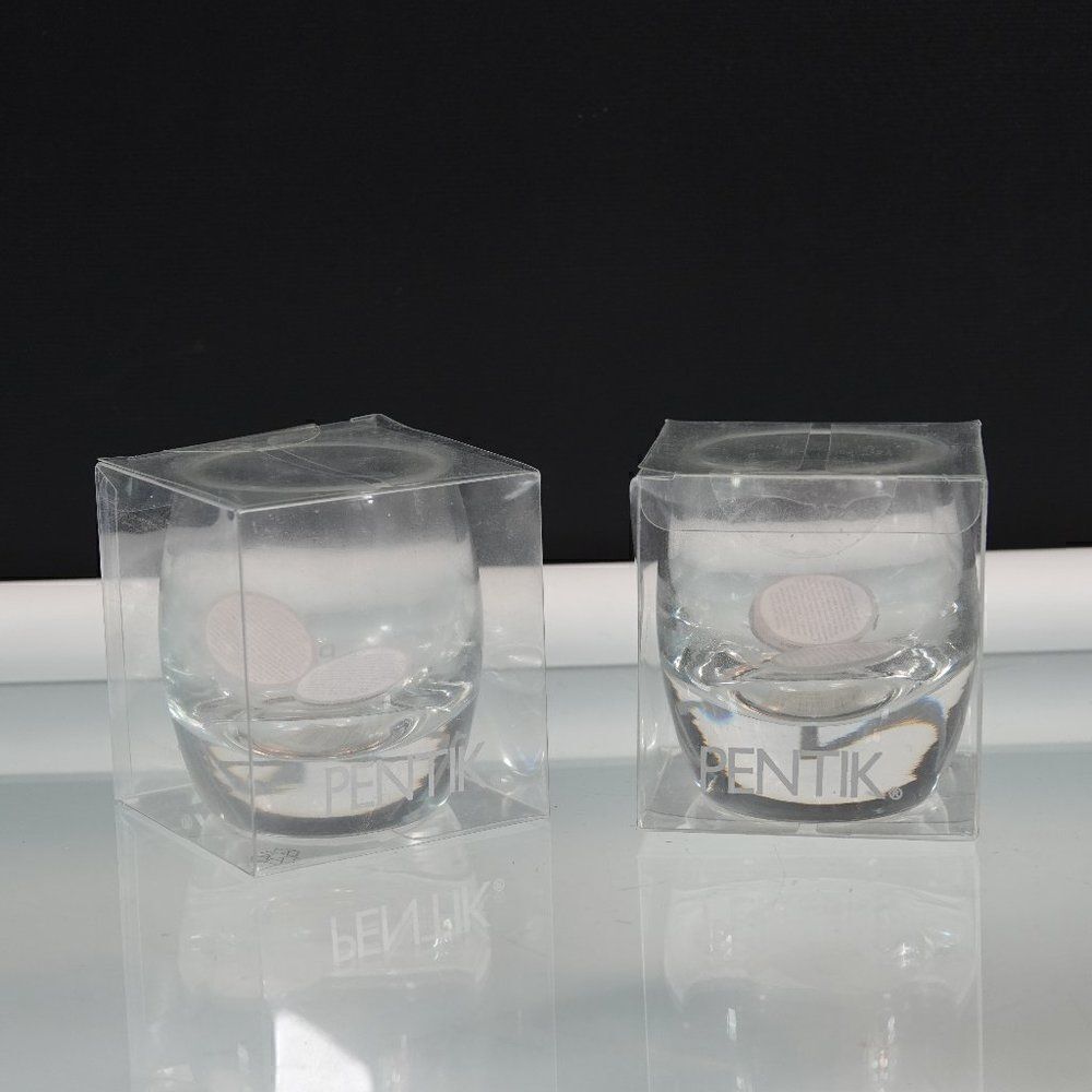 Vintage PENTIK Art Glass Tealight Candle Holders